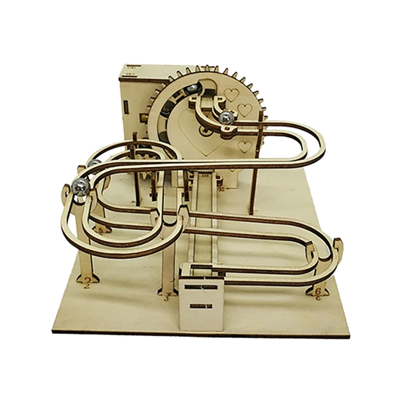 

FBIL-3D Wooden Puzzle Hand-Operated Mechanical Kit Stem Science Physics Toy Maze Ball Assembly Model Building Toy