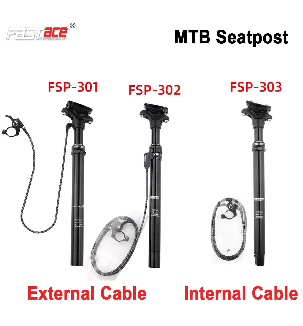 Фото Велосипедный подседельный штырь Fastace FSP301 302 303 MTB с внешней/внутренней проводкой троса, дроппер для горного велосипеда, регулировка высоты с дистанционным управлением, запчасти для велосипедов №1