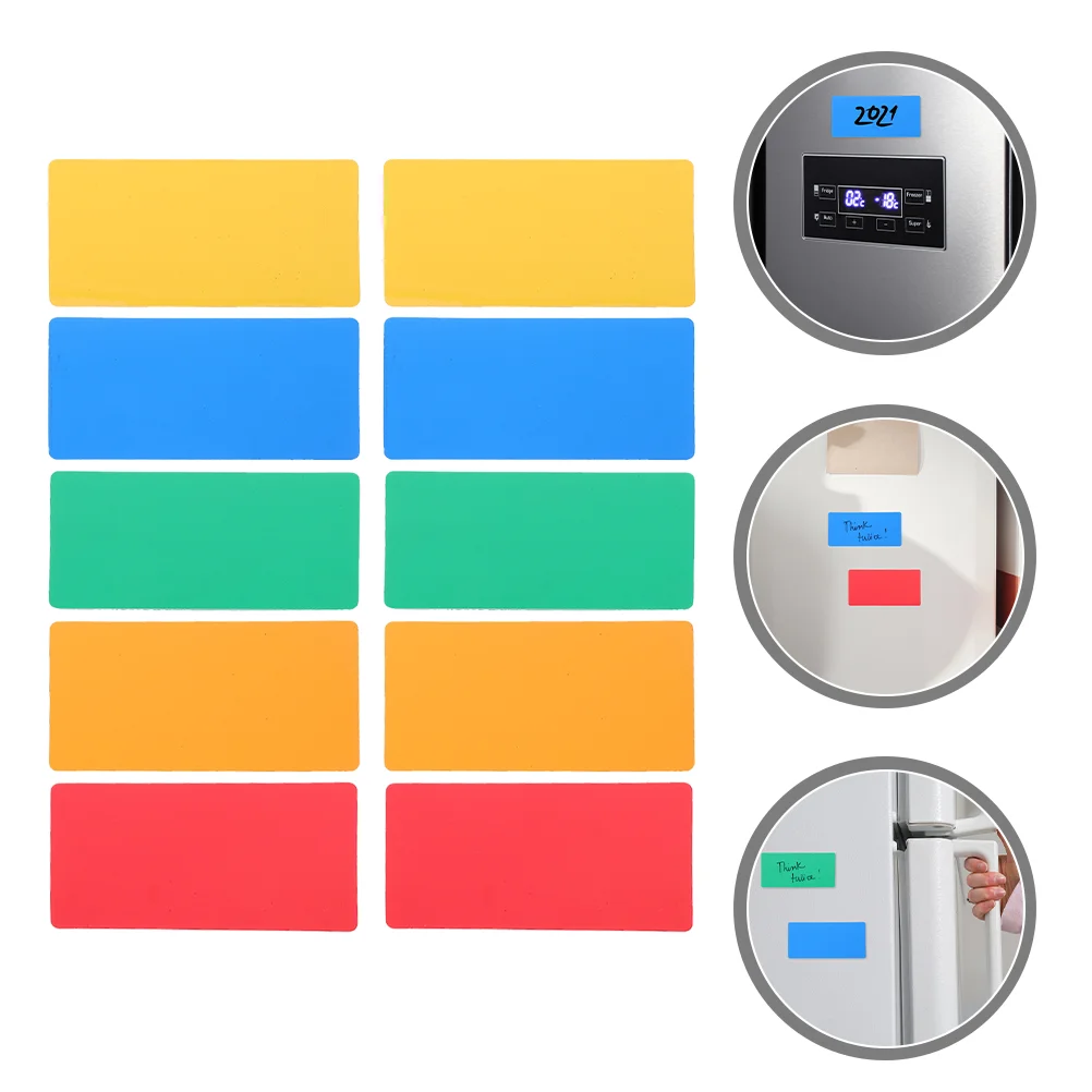 

10 Pcs Wipe Label Dry Erase Labels Magnet Fridge White Board Erasable Markers Colored Memo Tabs Magnetic Whiteboard Rewritable