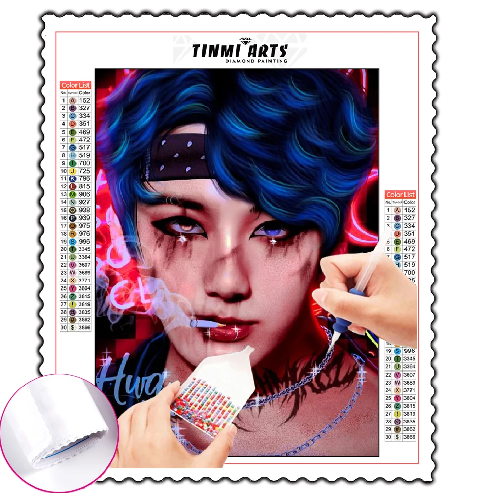 

Diy Diamond Painting Kits Cartoon Girl Portrait Full Round With AB Dirll Embroidery Mosaic Kit HD Quality Handmade Products