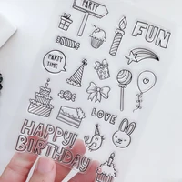 birthday transparent silicone finished stamp diy hand account scrapbook rubber coloring embossed diary stencils decor reusable