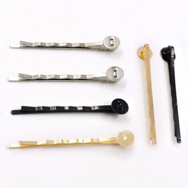 

20pcs Metal Hairpin with Base Blank Tray Wave Hair Clips for Diy Hair Jewelry Making Kid Barrette Girls Bangs Side Clip Material