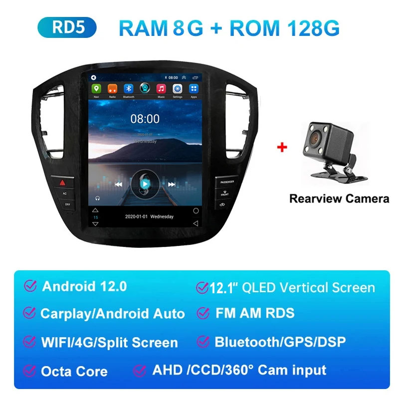 

12,1-дюймовый Android 12,0 с вертикальным экраном в стиле Tesla, автомобильное радио для Toyota Kluger Highlander 2001-2007, GPS-навигация, мультимедийный экран