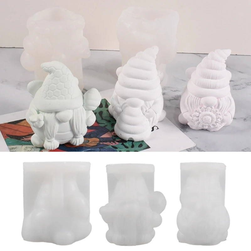 

3D Bee Dwarfs Silicone Mold for Handmade Desktop Decor Gypsum Epoxy Resin Aroma Mould for Home Decoration