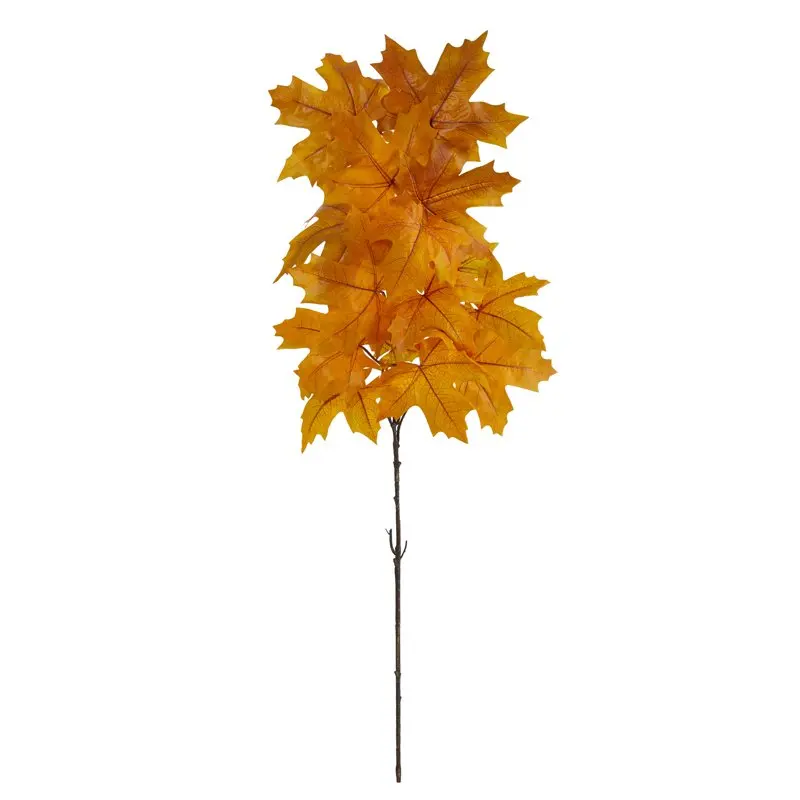 

38" Autumn Maple Leaf Artificial Flower (Set of 6), Yellow