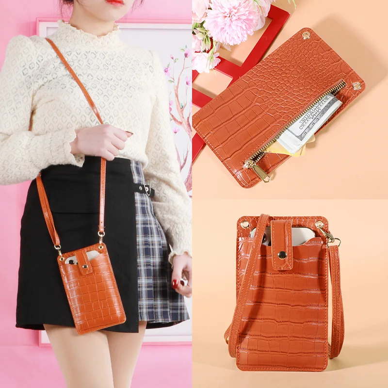 

Messenger Bag Crocodile Pattern Women PU Leather Shoulder Mini Cell Phone Crossbody Fashion Lady Handbag Shopping Purse
