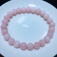 genuine natural pink opal bracelet round beads opal 7 5mm flash light pink opal gemstone stretch women men jewelry aaaaaa