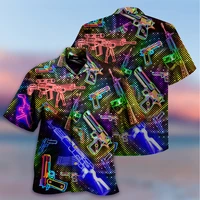 summer mens shirts hawaiian shirts cuban collar button up shirts for men printed short sleeve tops beach vacation mens camisa
