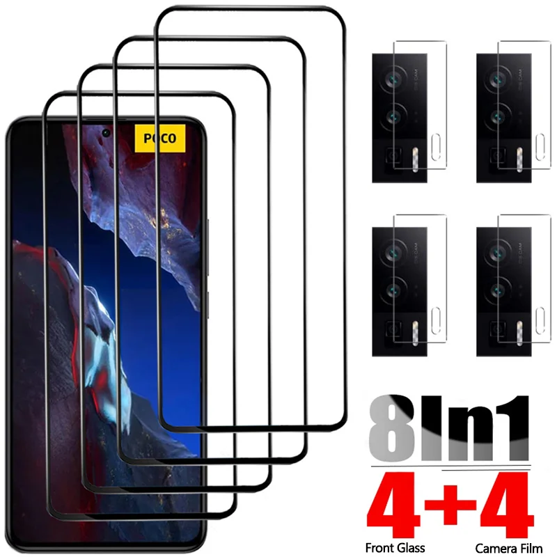 

8-in-1, Tempered Glass + Camera Film for Poco F5 Pro 5G Glass Pocophone F5 Xiaomi Poco F5 Pro Screen Protector Poco-F5 Glass