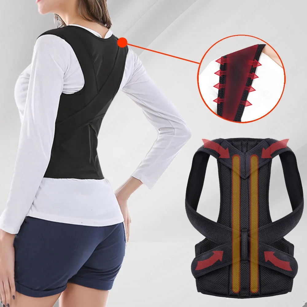 Корректор осанки регулируемый ремень для спины и плеч поддержка ключиц