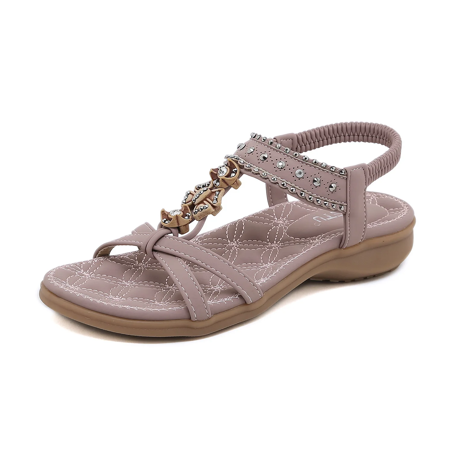 

D637-5 New 2023 European and American Slippers Women's Casual Lightweight Large Retro Slope Heel Comfortable Sandals