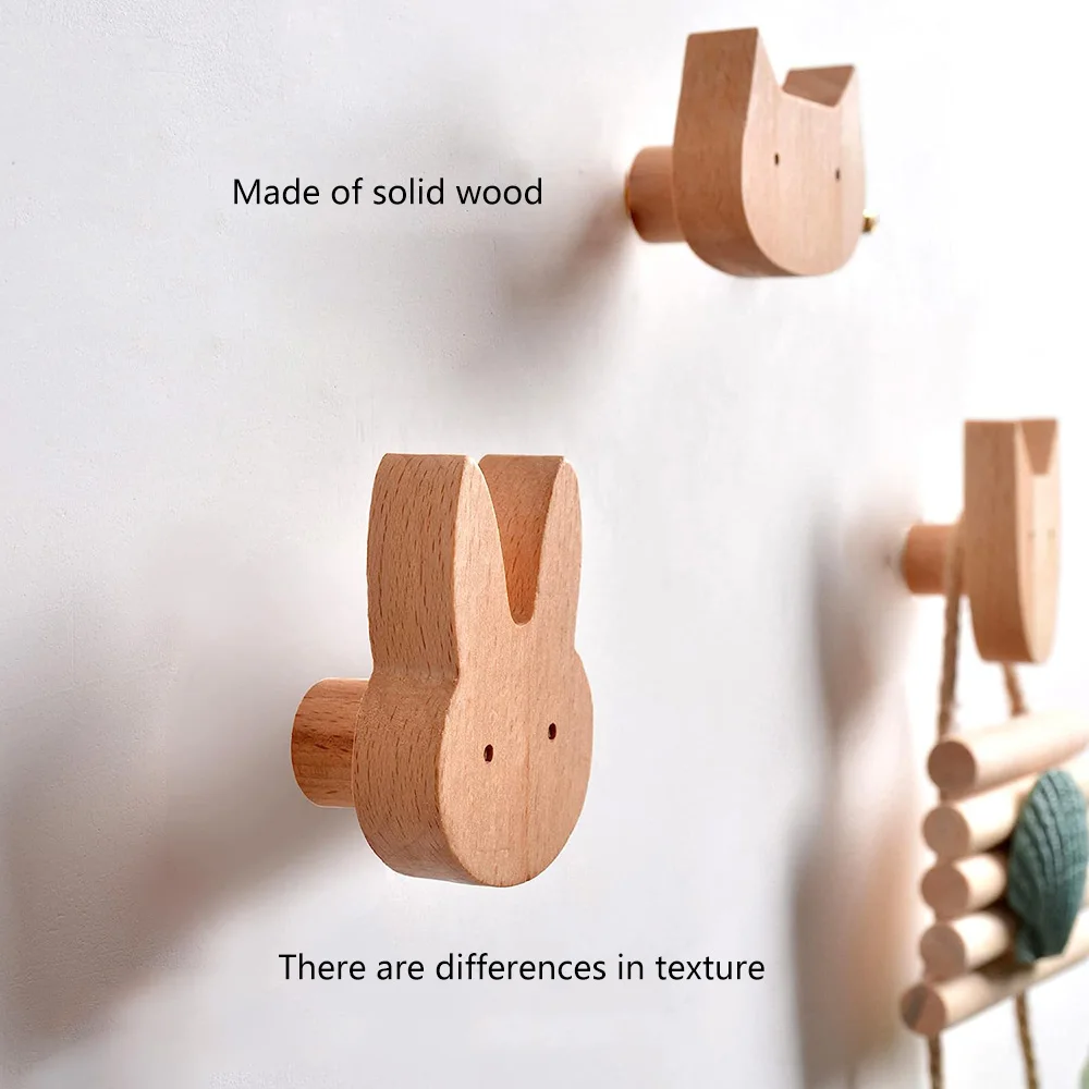 

Wooden Door Handles Creative Animal Wood Wall Hanging Hooks Furniture Handles for Drawers Door Kitchen Cupboard Wardrobe Pulls