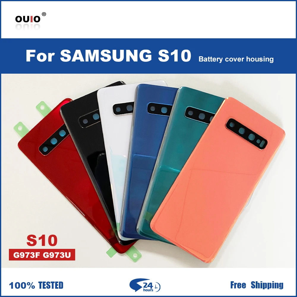 Стеклянная задняя крышка батарейного отсека с логотипом для Samsung Galaxy S10 SM-G977 G977 G977U