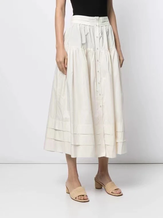 

Women's Side Pocket 100% Cotton Midi Skirt