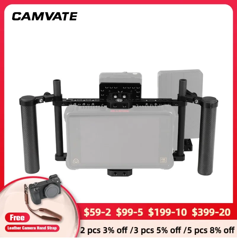 

Крепление для монитора управляющего камеры CAMVATE с V-образной блокировкой, монтажная пластина, сплиттер питания и пластина аккумулятора для 5...