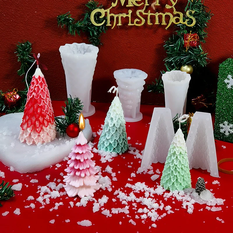 Silicone Mold Candle Making Supplies Christmas Series DIY Handmade Ornaments Silica 3D Craft Arts Tree Home Decoration Candles