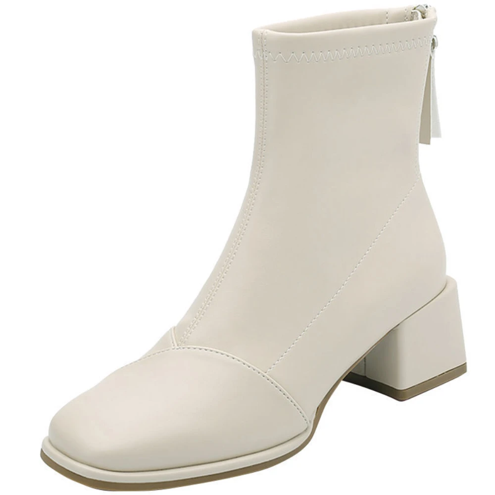 

Thick Heel Boots High Short Women 2022 Fall New Korean Version All-match Square Toe Winter Fashion