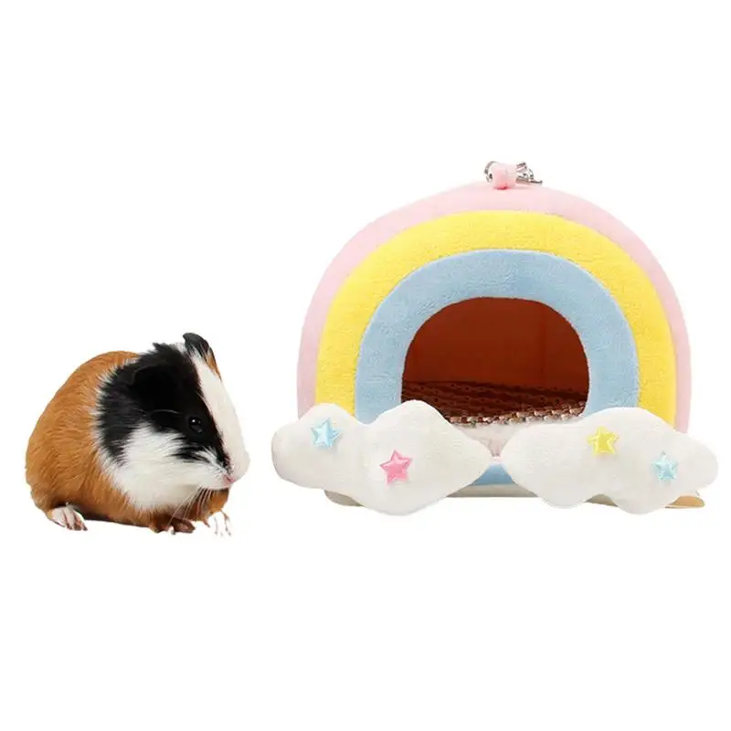 

Hamster Mini Bed Soft Hamster House Bed Cozy Nest Cage Accessories Portable Small Pet House Soft Bed Washable