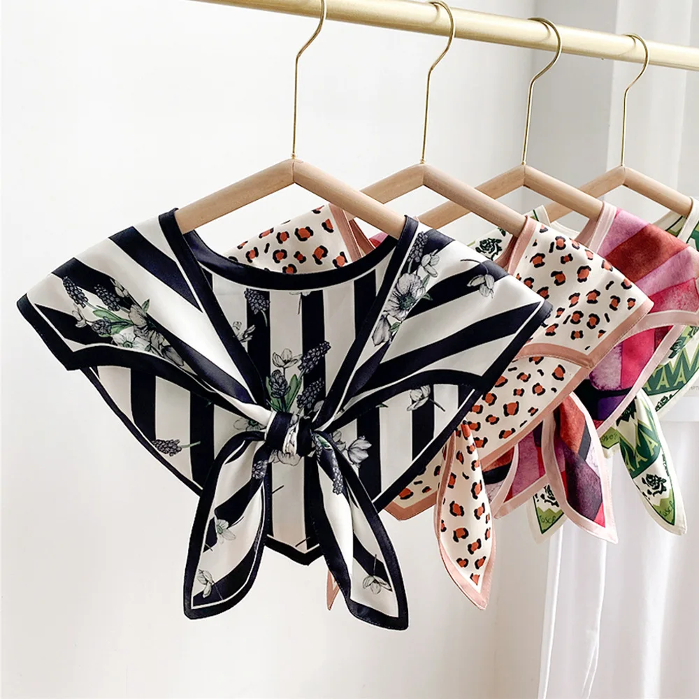 

Fake Collar Small Silk Scarf Female Korean Shirt Detachable Collar for Women Shoulder Wraps Shawl Small Cape False Collar