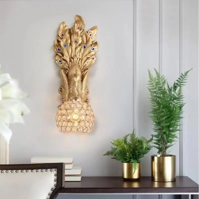 TEMOU современный настенный светильник в виде павлина светодиодный интерьерный