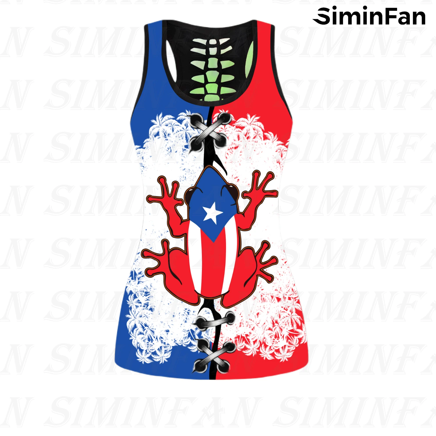 Женские Брючные костюмы красные синие Пуэрто-Рико лягушка 3D принт майки