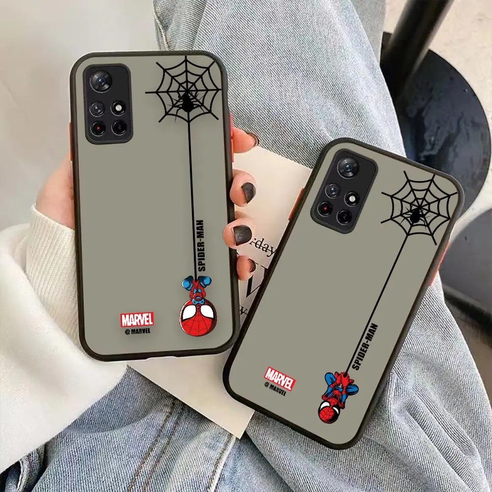 

Cute Marvel Spider-Man Shockproof Phone Case For Redmi NOTE 11 4G 10 5G 9 9T 9S 8 7 6 5 APRIME 4 3 2 K20 K30 K40 PRO Case Capa