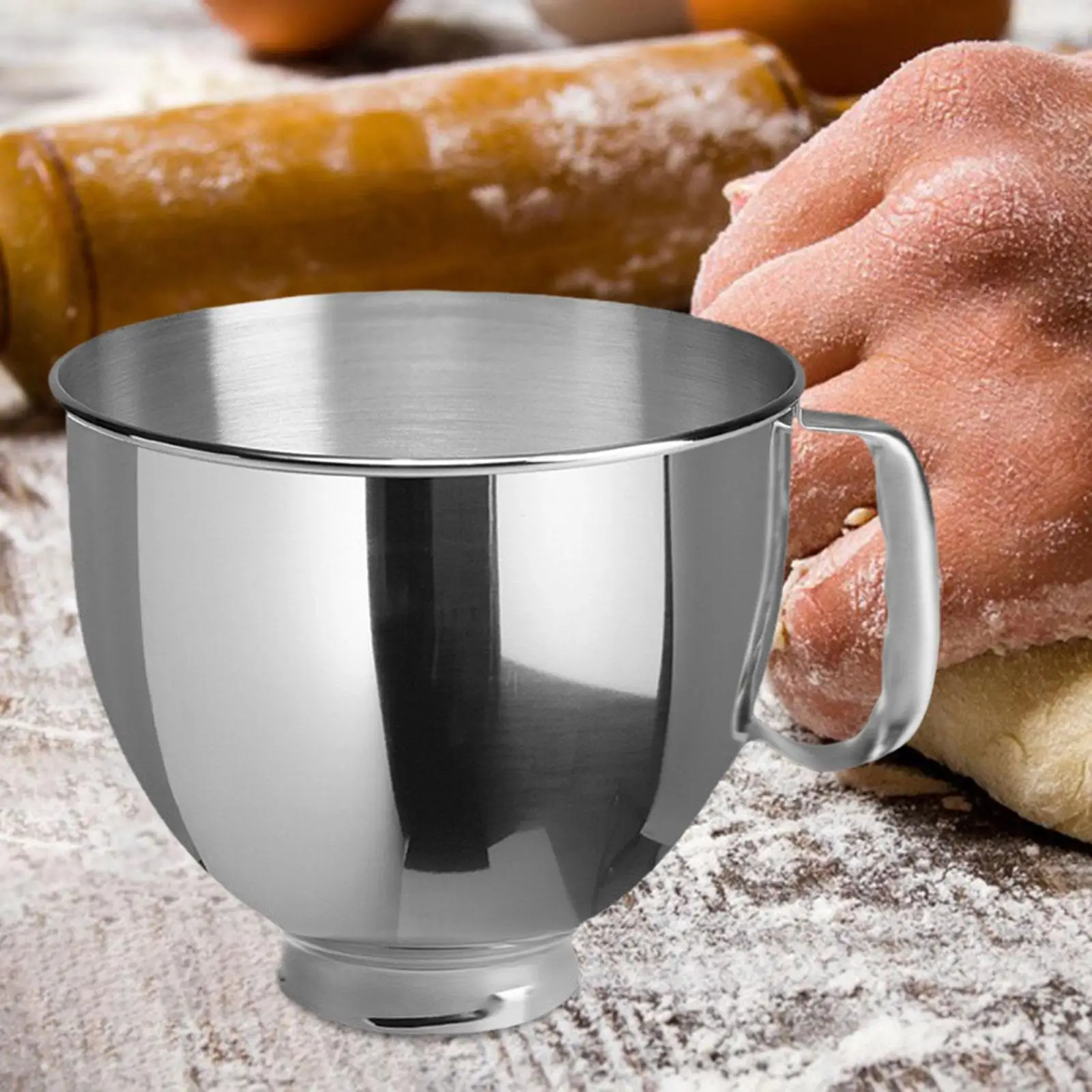 

Bread Mixing Bowl Mixing Pot Bowl for Ka 4.5/5Qt Smooth Dough Mixer Accessories Stainless Steel Bowl