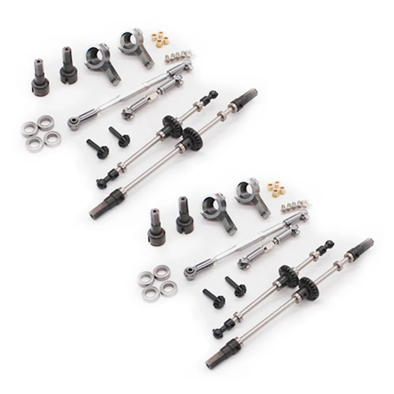 

2X Upgrade Metal Gear Bridge Axle For WPL B1 B14 B24 C14 C24 RC Car Parts Metal Axle Gear Steering Pull Rod,Front+Rear