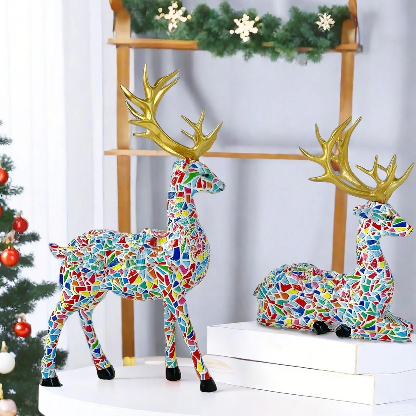 2x статуя оленя из смолы фигурка на Новый год свадьбу День святого Валентина