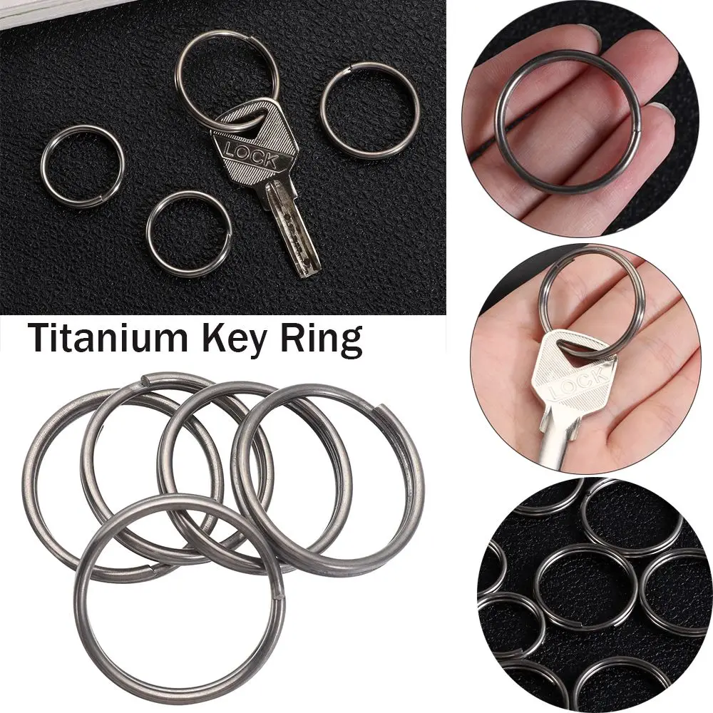 

5pcs Titanium Key Ring Super Lightweight Titanium Keychain Hanging Buckle For Key Rings Holder Quickdraw Tool Creative Keyring