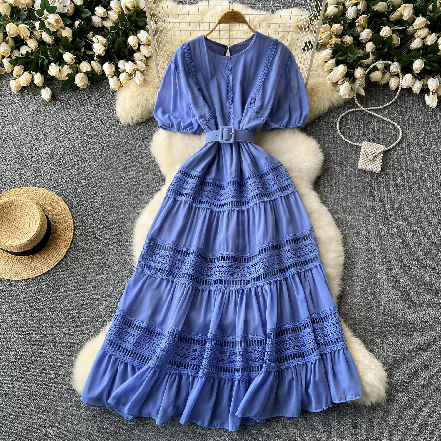 Женское платье в стиле ретро элегантное платье-трапеция во французском с