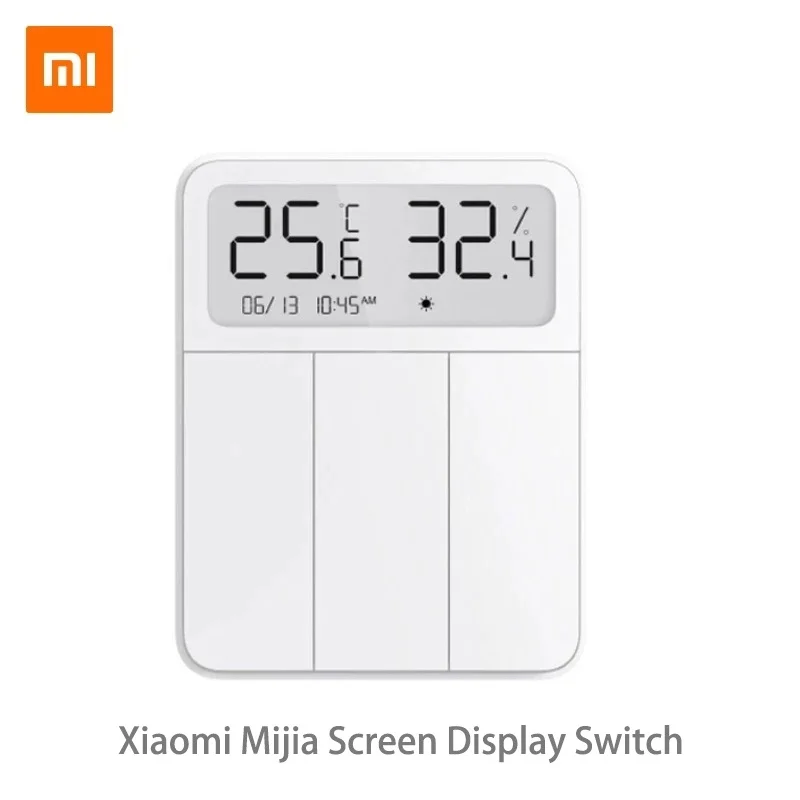 Оригинальный Xiaomi 3 клавиши дисплей температуры и влажности умный экран настенный