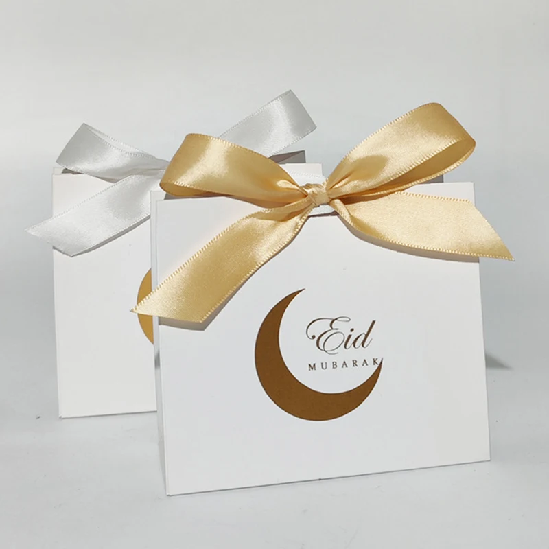 

Eid Mubarak Moon Sugar Box Eid Mubarak Gift Box Ramadan Kareem Candy Bags Muslim Islamic Festival Party DIY Decoration Supplies