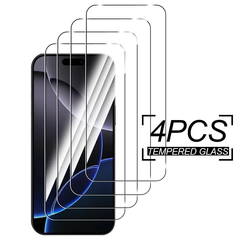 4 шт. закаленное стекло для Iphone 16 Pro Защитная пленка экрана IPhone Max Plus16Pro IPhone16 ProMax 5G