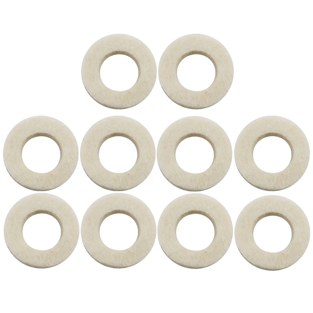 

10pcs Trumpet Felt Washers Cushion Pad Trumpets Musical Instrument Accessory (White)