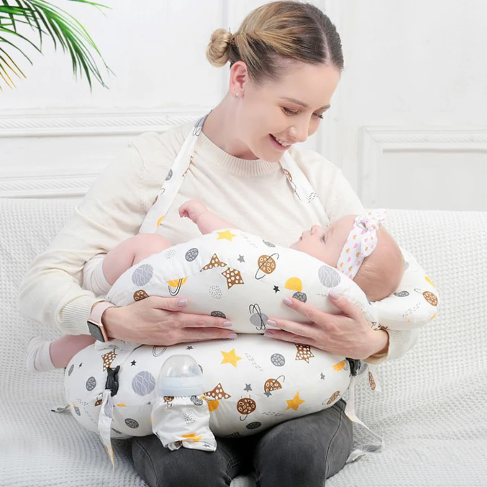 Грудное вскармливание артефакт талии родов обнимает ребенка горизонтальной беременной подушки анти-плевки молоко стул поддержка Беременн...