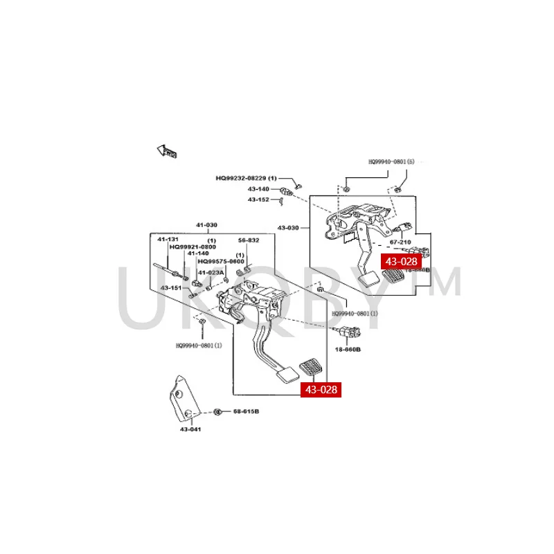 С 08343028 L1 Подходит для Ma zd a 323 Fumeilaihai Fuxing Pulima Резиновая накладка на педаль сцепления