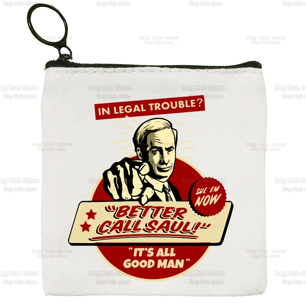 Better Call Saul Canvas Coin Purse Coin Purse Collection Breaking TV Show Canvas Bag Small Wallet Zipper Key Bag Hand Gift