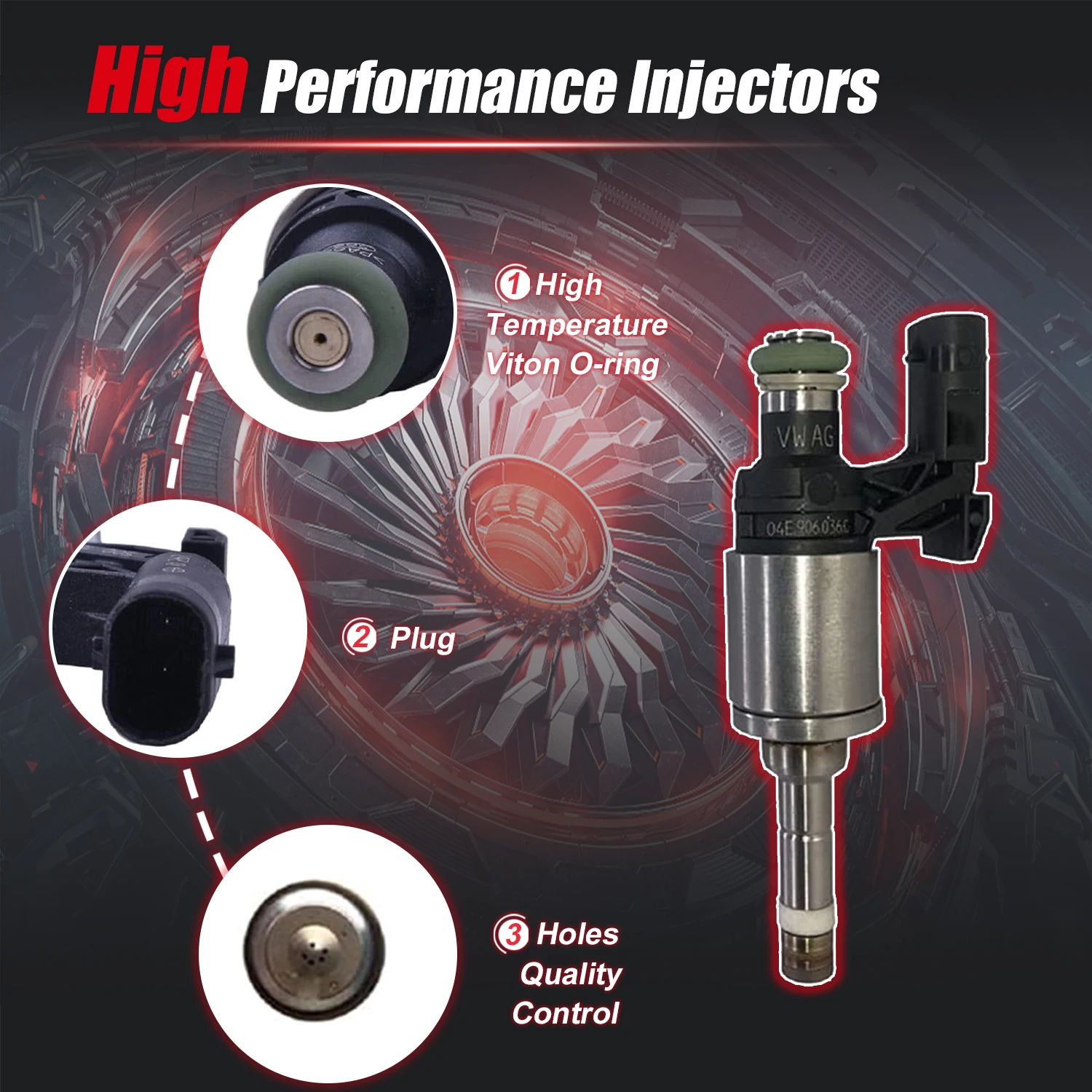 4шт 04E 906036 Топливные форсунки C для VW Golf Tiguan Beetle Audi A1 A3 Q3 1.4L Q 906 036 E