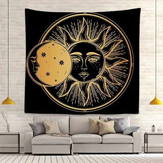 

Yinyang Wall Tapestry Sun Dreamcatcher Mandala Art Wall Hanging Tapestries for Living Room Bedroom Home Dorm Decor