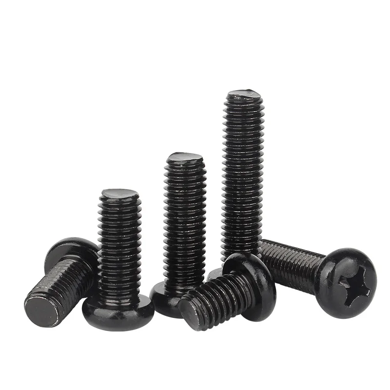 

Black 304 Stainless Steel Cross Recessed Phillips Truss Head Large Flat Round Head Screw Bolt M2 M2.5 M3 M4 M5 M6 M8