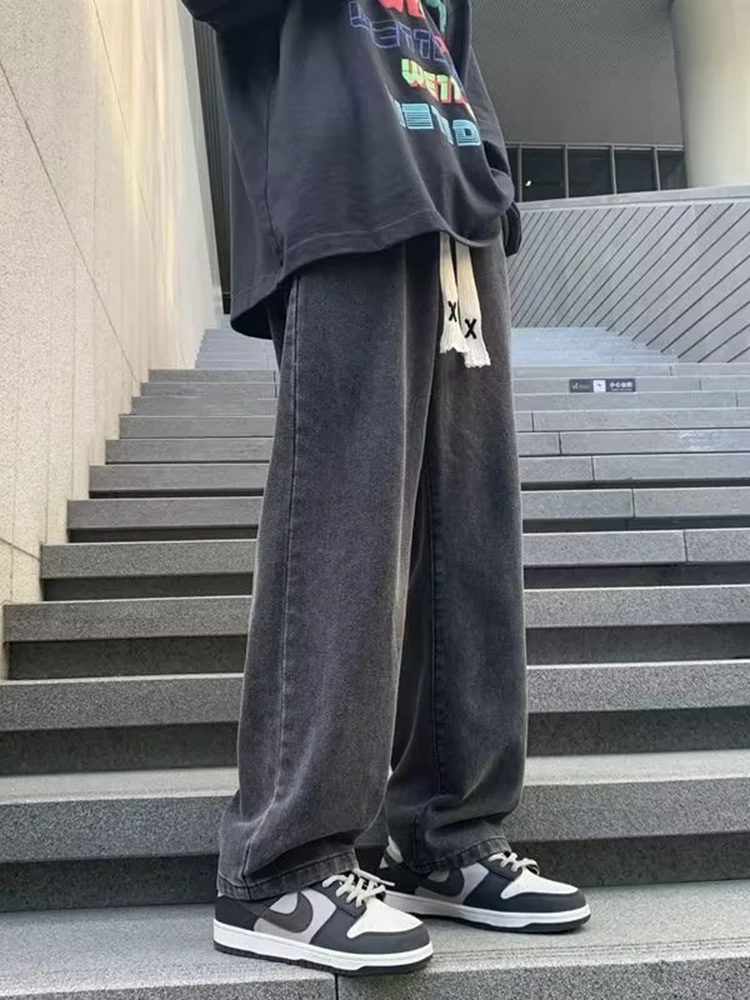 Classic Wide Leg Cargo Pants New Streetwear Baggy Jeans New Spring Summer Men Korean Fashion Loose Straight Brand Clothing JEANS