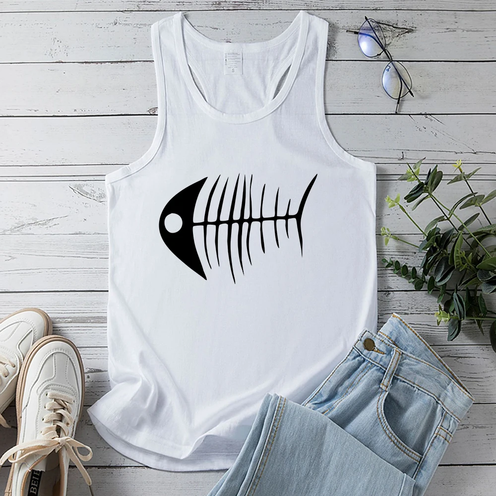Женская майка Seeyoushy с принтом рыбья кость Новинка лета 2023 женский топ Y2K в стиле