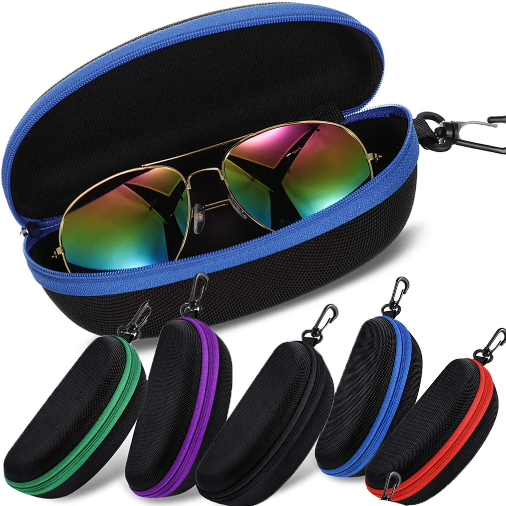 

1Pcs Protable Sunglasses Protector Reading Glasses Carry Bag Hard With Lanyard Zipper Travel Pack Pouch Case Eyewear Accessories