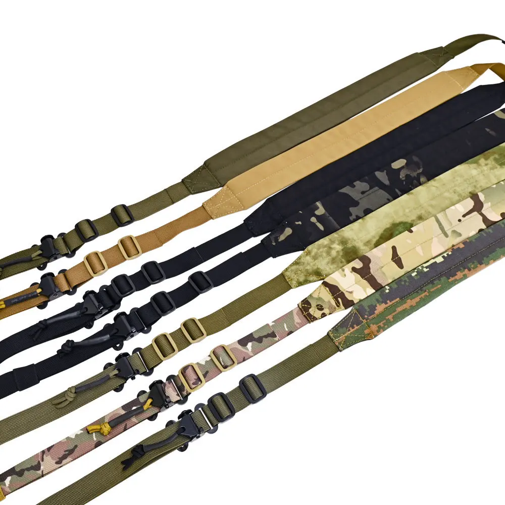 

MK2 Tactical Adjustable Two Point Sling Wide Padded Strap Ribbed Grip Metal Adjuster HK Clash Snap Hook Hunting Accessories
