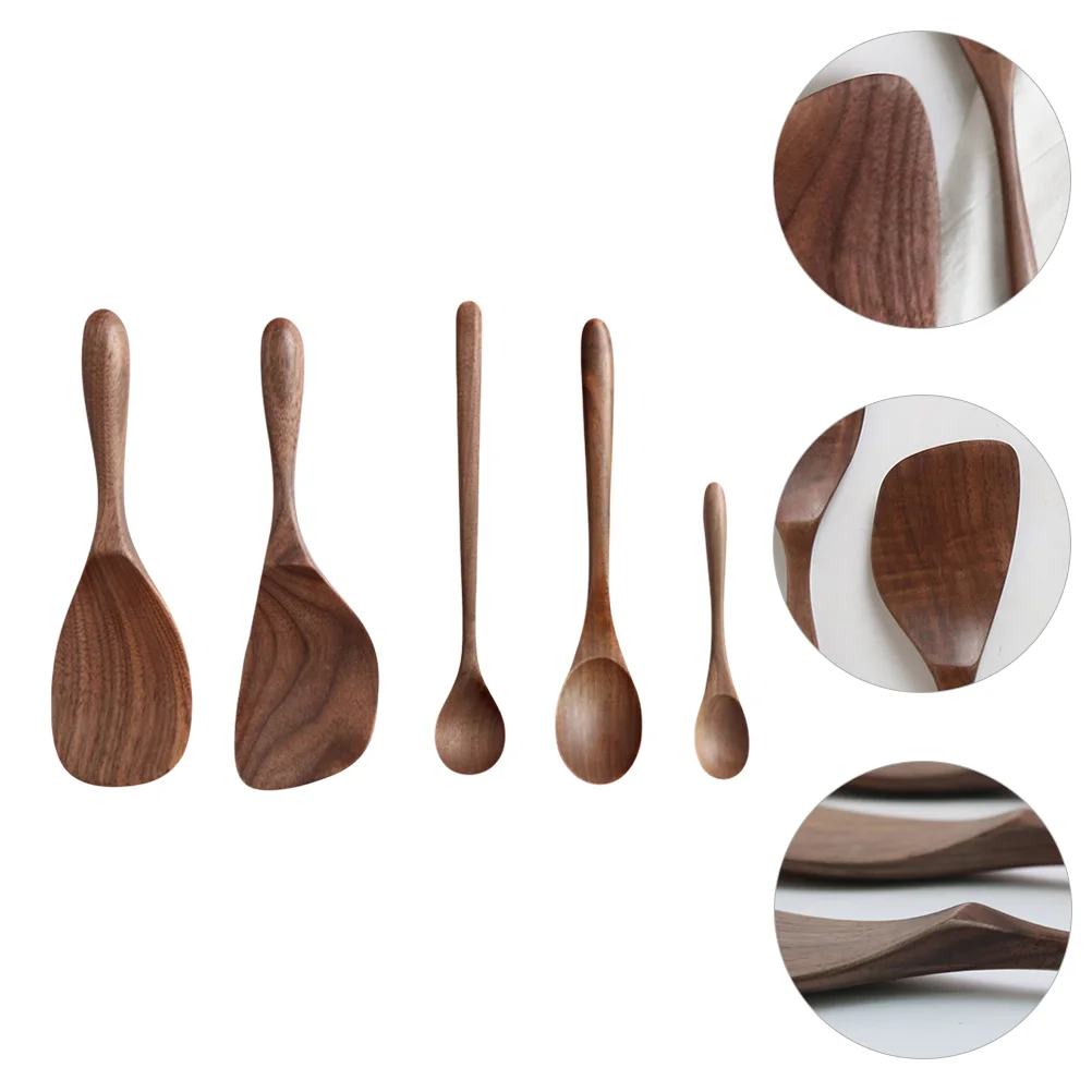 

Wooden Set Wood Cooking Spoon Kitchen Utensils Spoons Utensil Japanese Ladle Rice Cookware Turnertools Scoop Spatula Nonstick