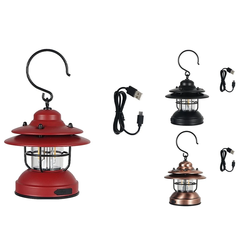 

Outdoor Retro Camping Light USB Lights Tent Lights LED Portable Lights Camping Atmosphere Decorative Hanging Light