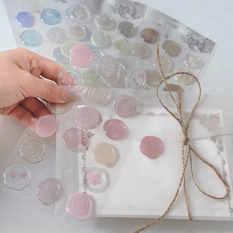 

18pcs/set Ins Wax Seal Stickers Stamp for Envelopes DIY Scrapbooking Journal Planner Decor Cute Stationery Sealing Tags