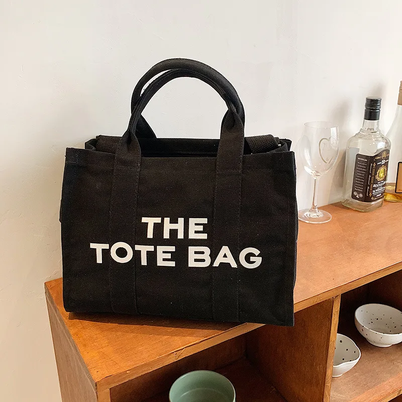 Canvas Tote Women Shoulder Bag Cloth Shopper Bags for Women 2023 Letter Printing Shoulder Crossbody Bag Women Handbag
