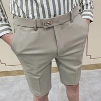 2022 british style summer suit shorts men clothing straight business formal wear slim fit casual short homme knee length quality